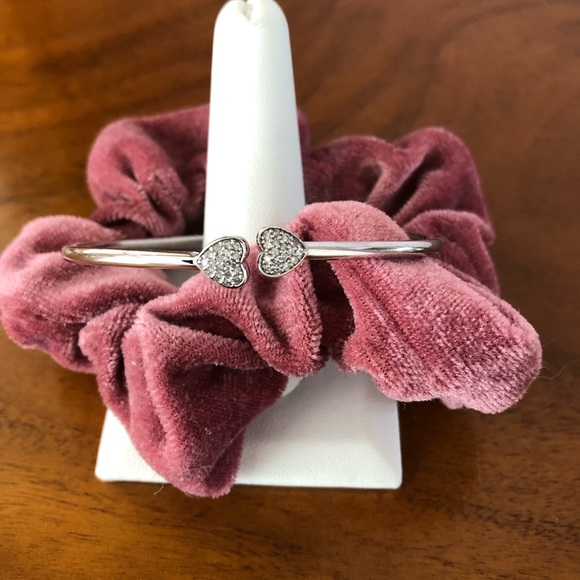 Diamond Heart Bangle-Sterling Silver.  Purchased from Macys. - Picture 1 of 3